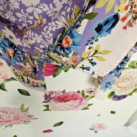 Angie Floral Purple Kimono Spring Lightweight Layer Vacationwear Resortwear - Picture 7 of 7